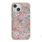Small Floral Pattern iPhone 13 Mini TPU Impact Case with Pink Edges