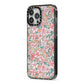 Small Floral Pattern iPhone 13 Pro Max Black Impact Case Side Angle on Silver phone