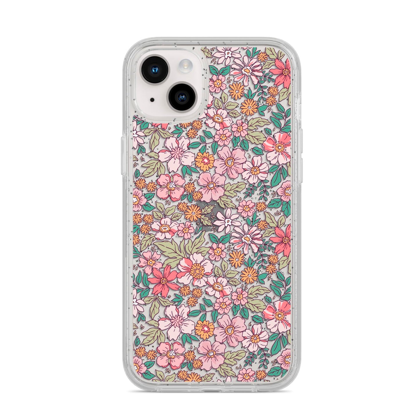 Small Floral Pattern iPhone 14 Plus Glitter Tough Case Starlight