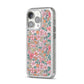 Small Floral Pattern iPhone 14 Pro Glitter Tough Case Silver Angled Image