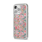 Small Floral Pattern iPhone 14 Pro Max Clear Tough Case Silver Angled Image