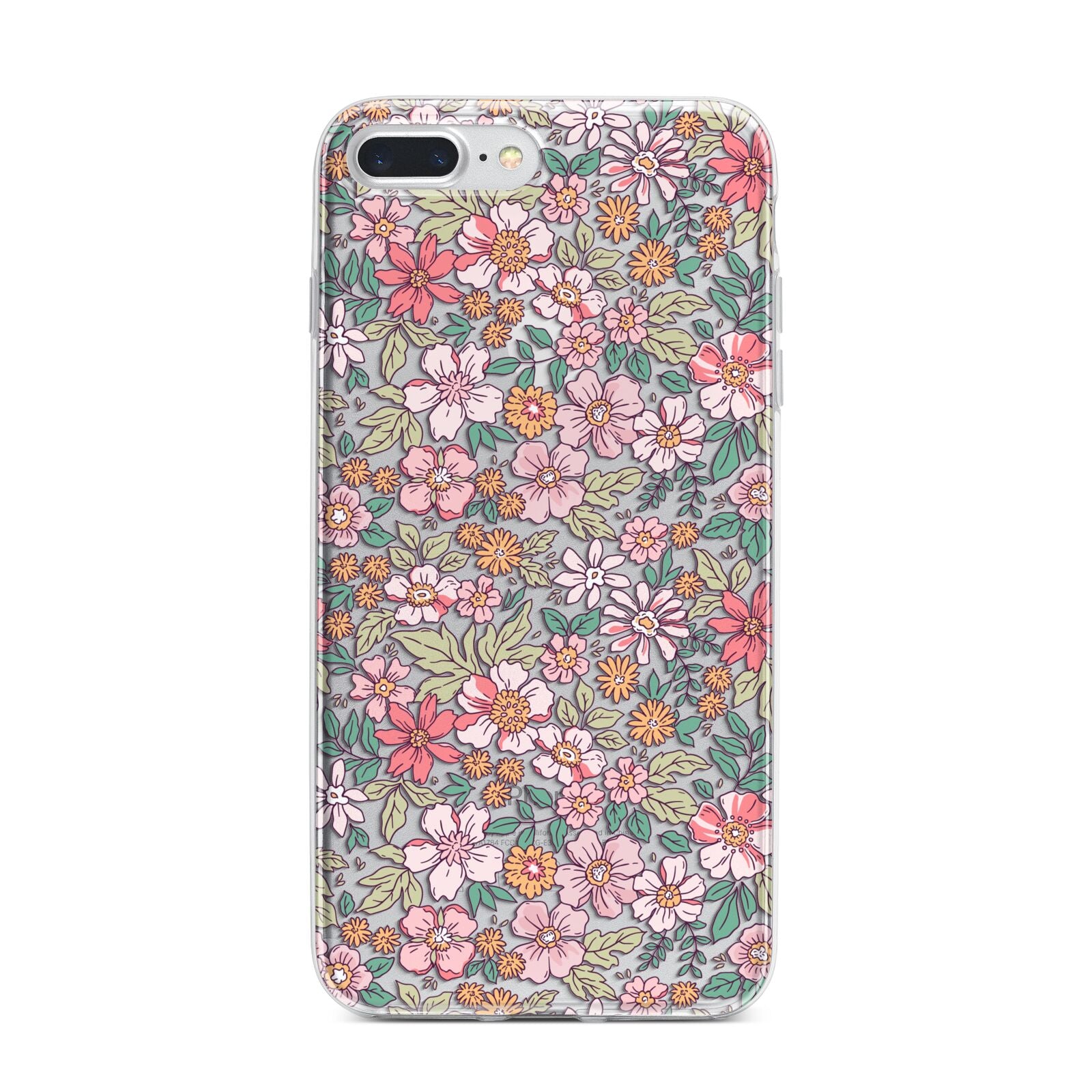 Small Floral Pattern iPhone 7 Plus Bumper Case on Silver iPhone