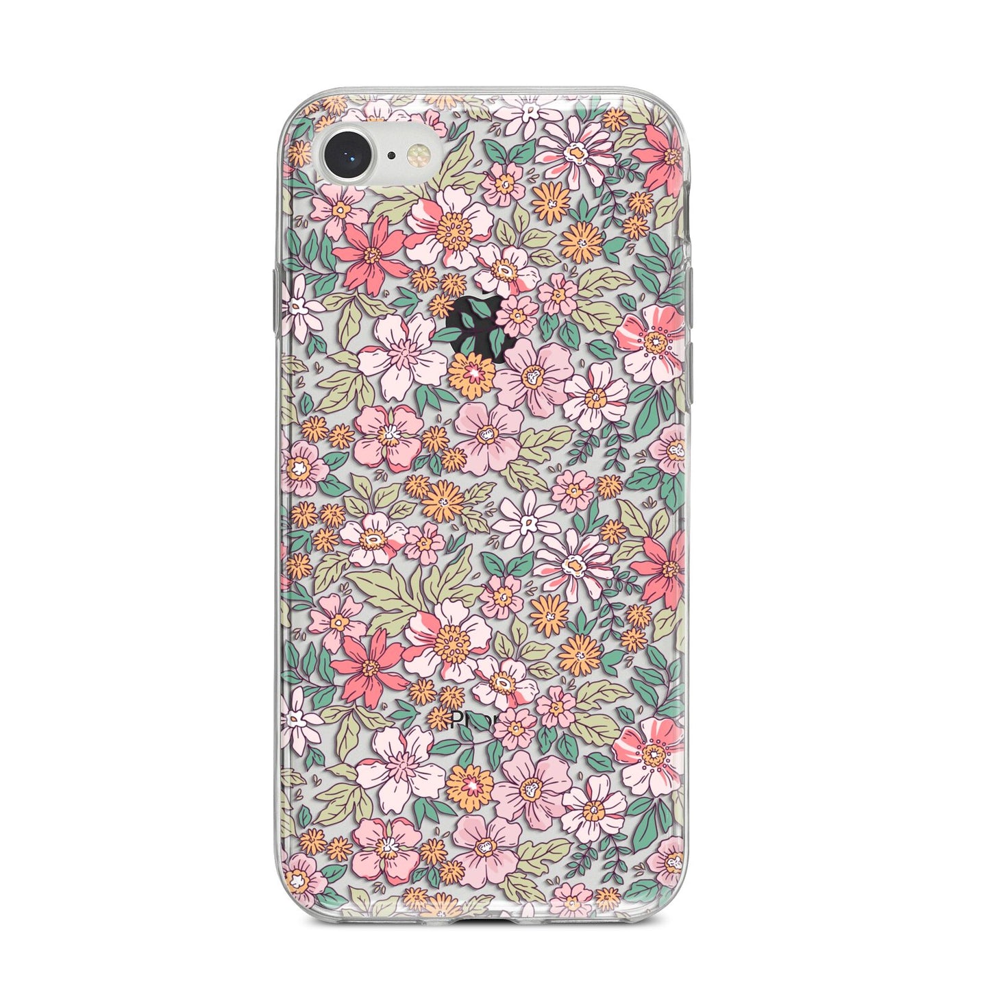 Small Floral Pattern iPhone 8 Bumper Case on Silver iPhone