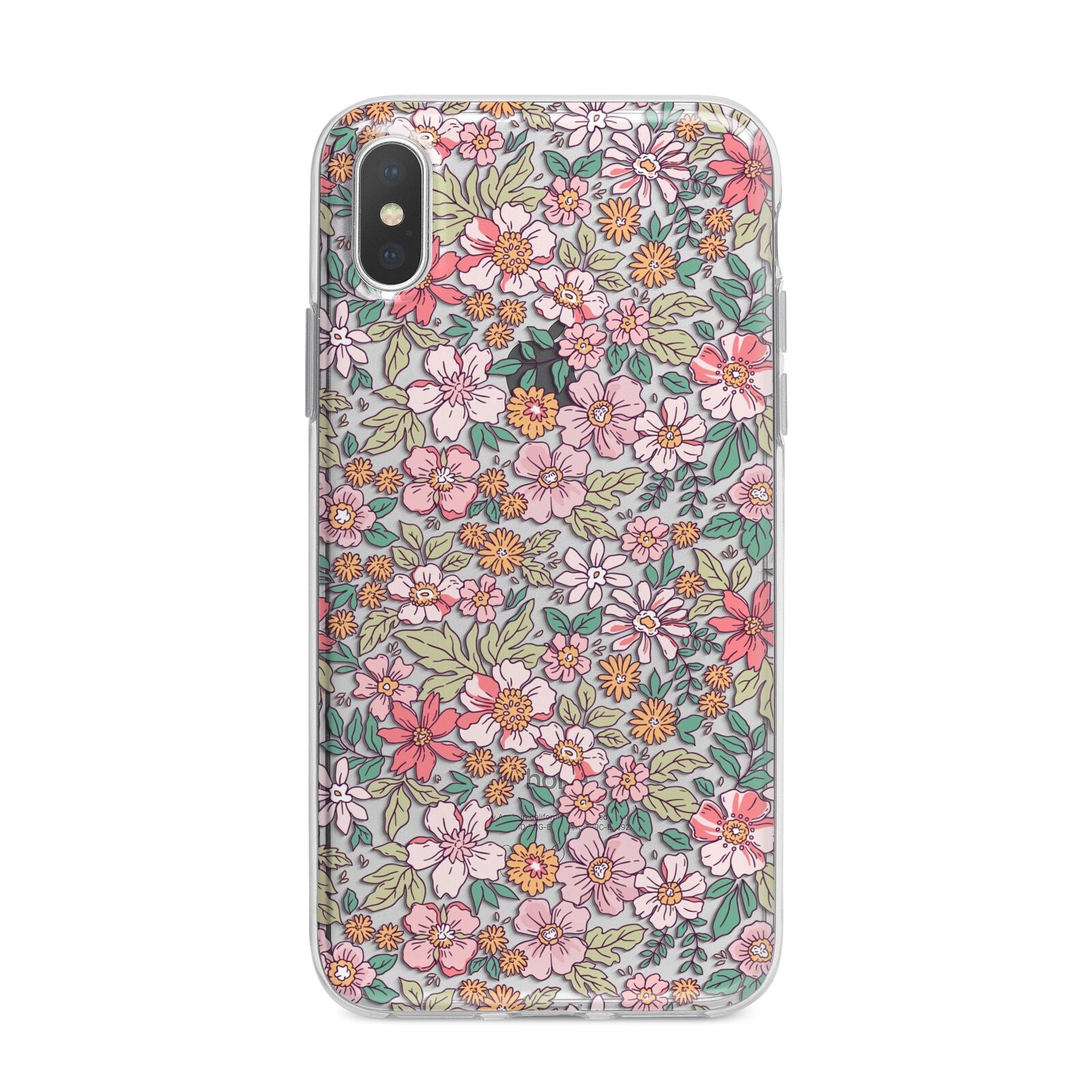 Small Floral Pattern iPhone X Bumper Case on Silver iPhone Alternative Image 1