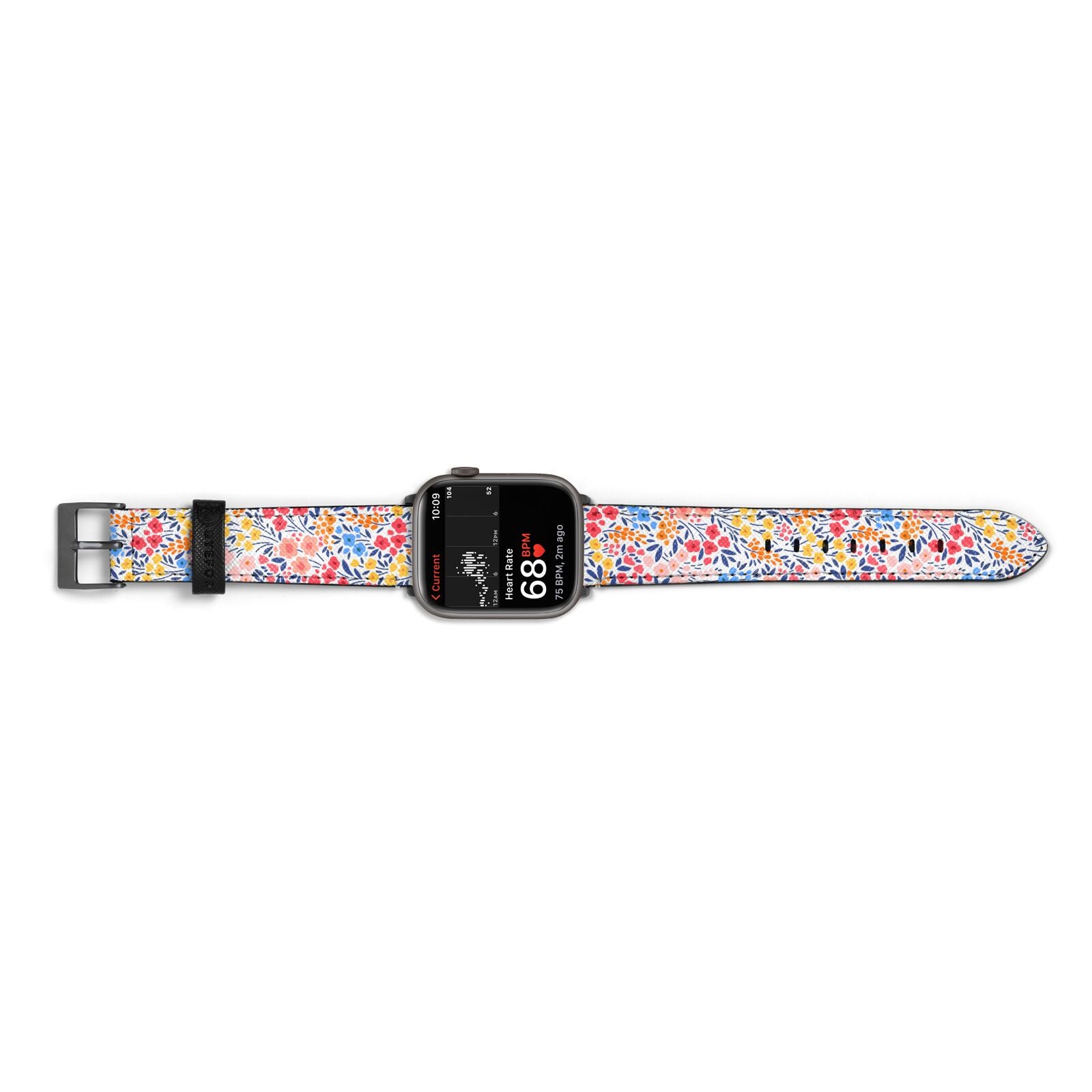 Small Flowers Apple Watch Strap Size 38mm Landscape Image Space Grey Hardware