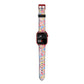 Small Flowers Apple Watch Strap Size 38mm with Red Hardware