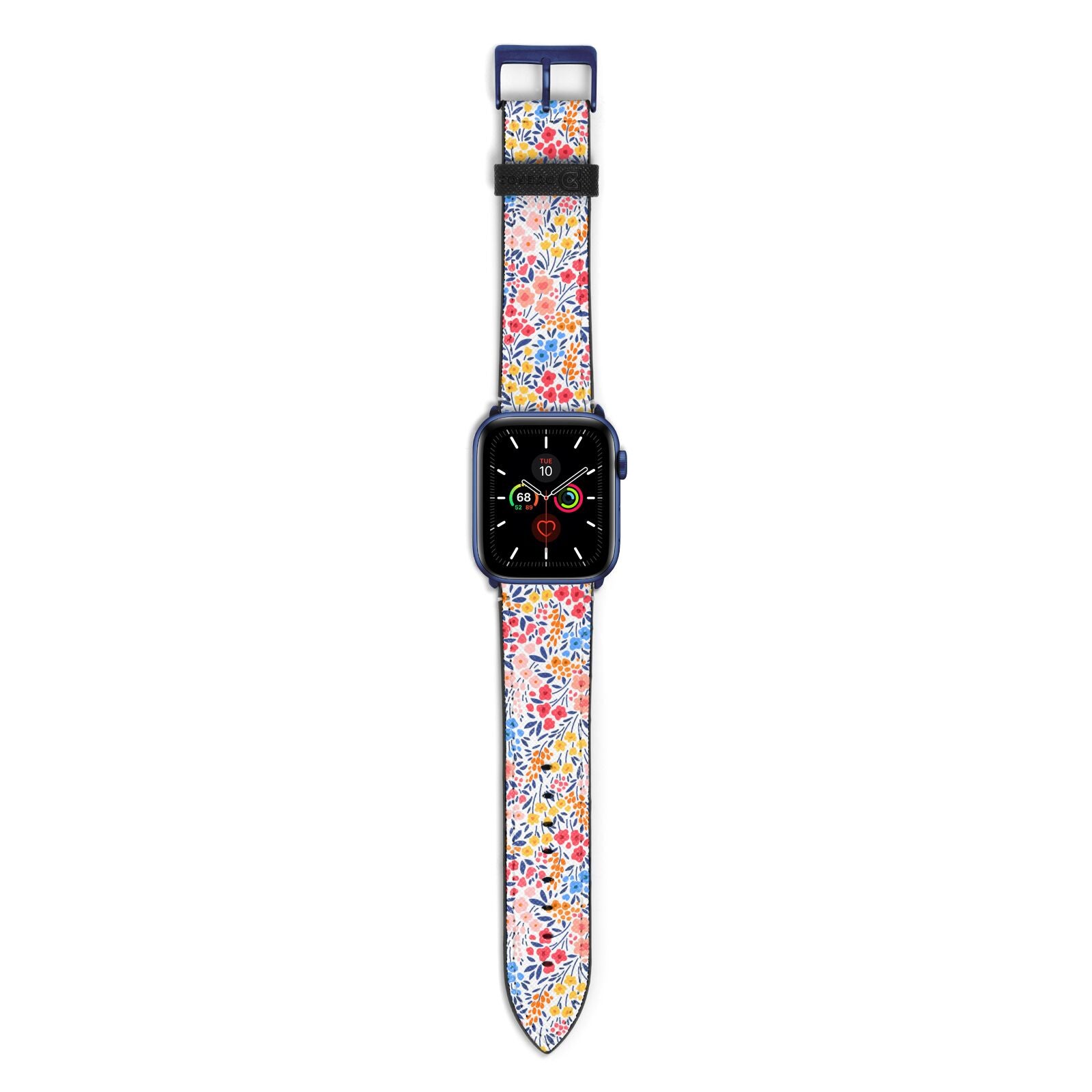 Small Flowers Apple Watch Strap with Blue Hardware