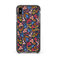 Small Flowers Apple iPhone Xs Max Impact Case Black Edge on Black Phone