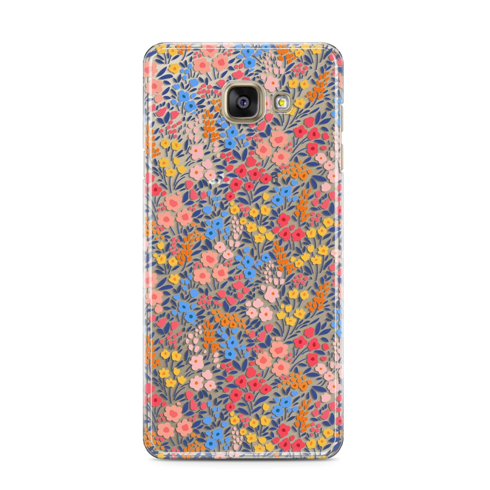 Small Flowers Samsung Galaxy A3 2016 Case on gold phone