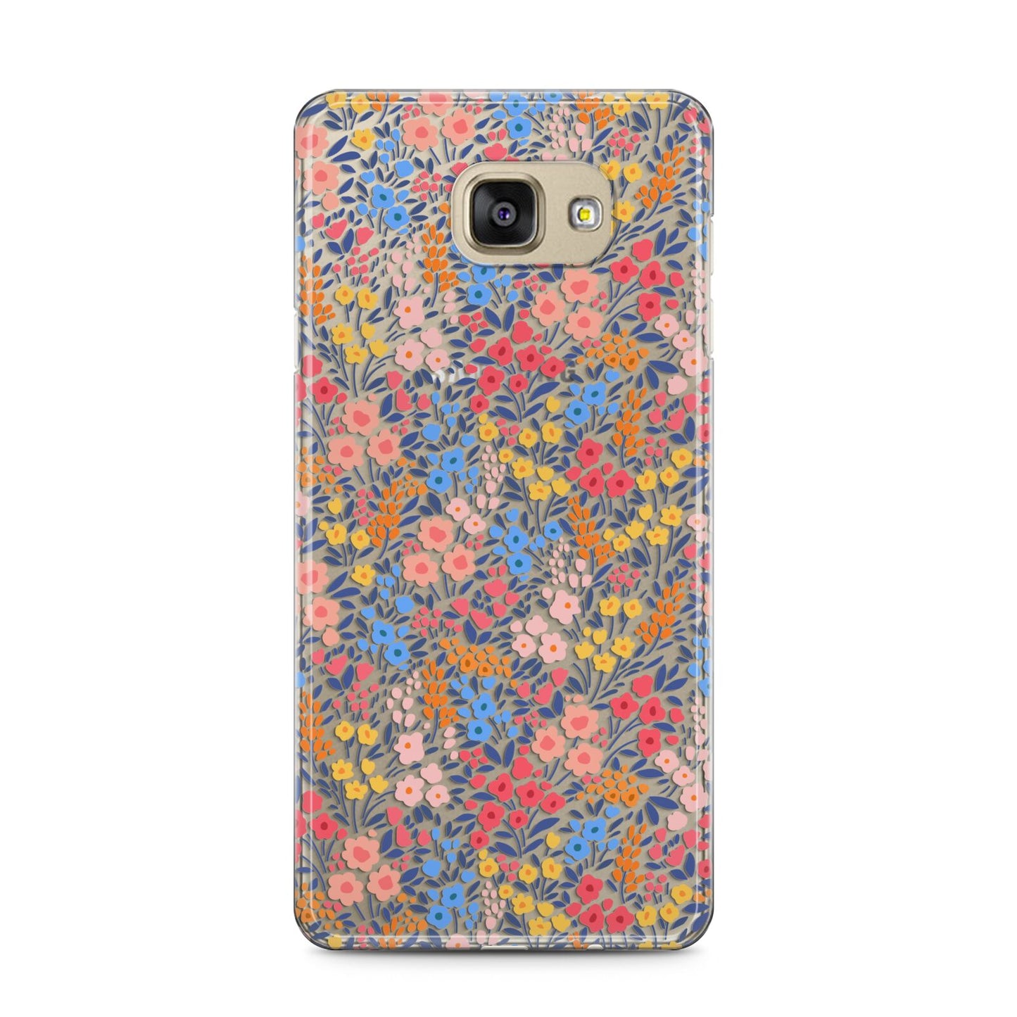 Small Flowers Samsung Galaxy A5 2016 Case on gold phone