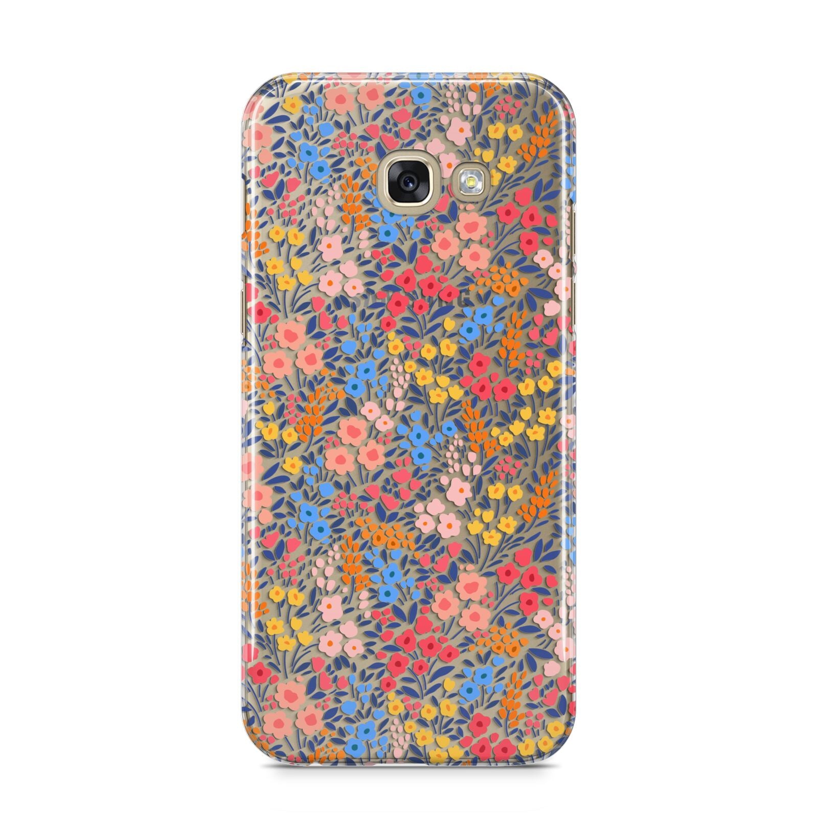 Small Flowers Samsung Galaxy A5 2017 Case on gold phone