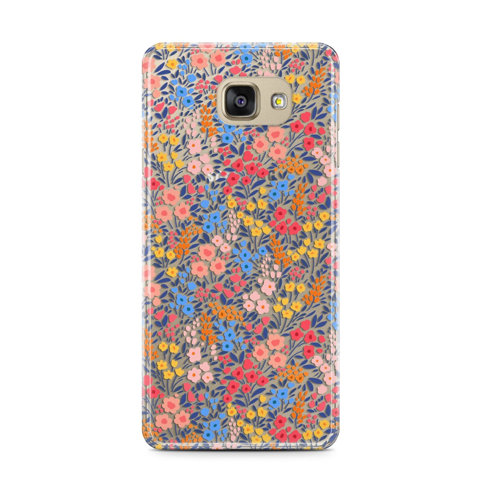 Small Flowers Samsung Galaxy A7 2016 Case on gold phone