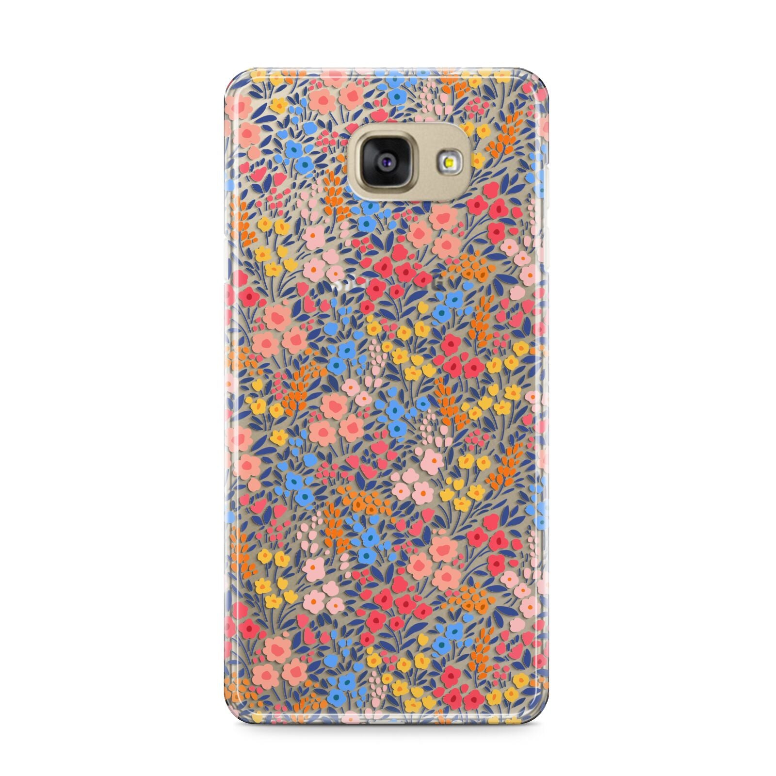 Small Flowers Samsung Galaxy A9 2016 Case on gold phone