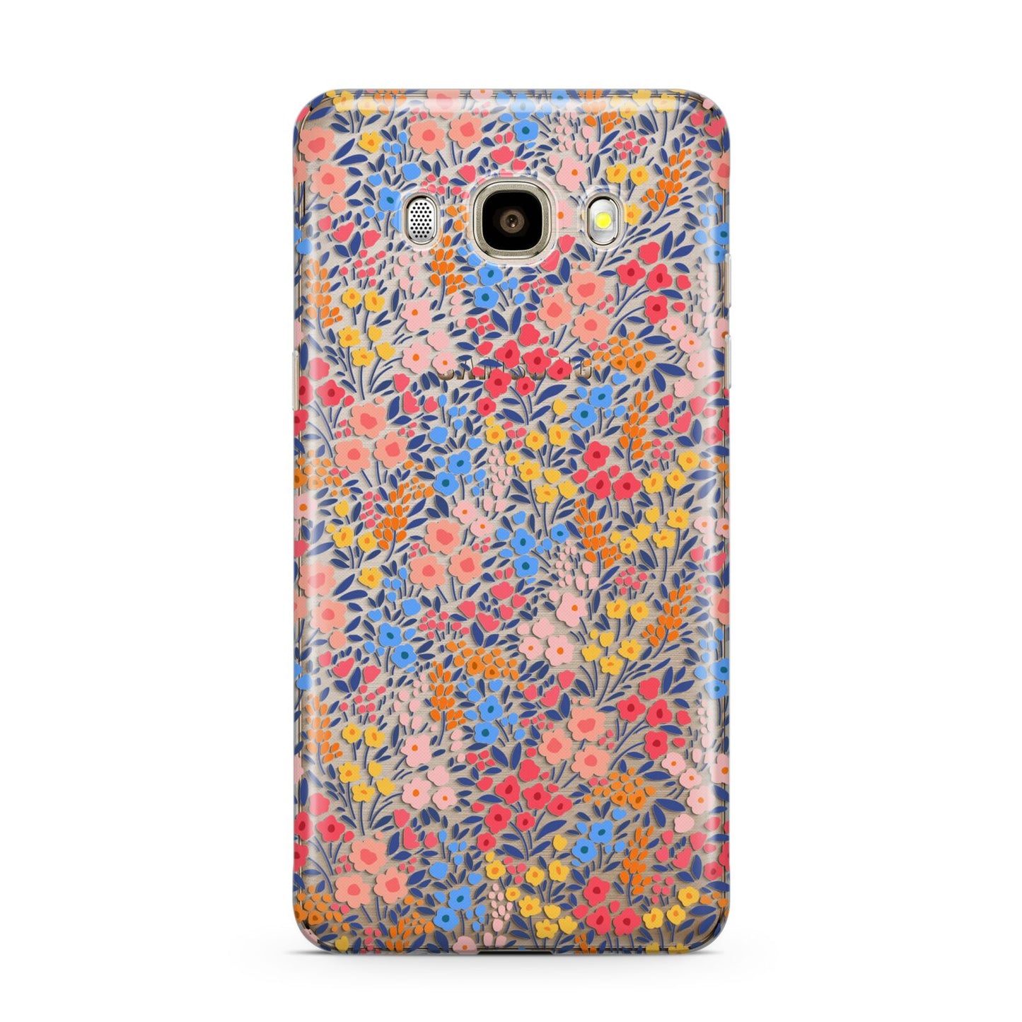 Small Flowers Samsung Galaxy J7 2016 Case on gold phone