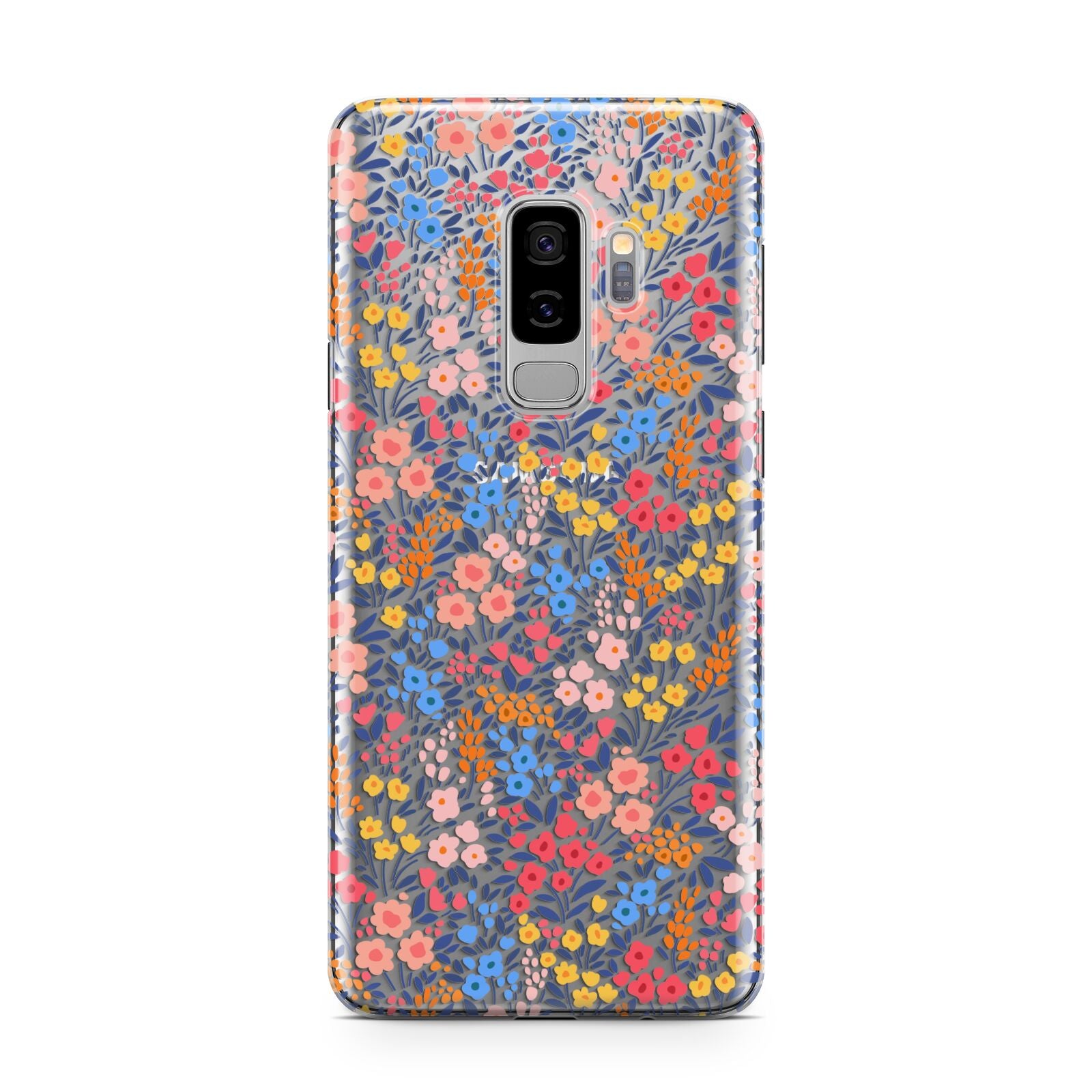 Small Flowers Samsung Galaxy S9 Plus Case on Silver phone