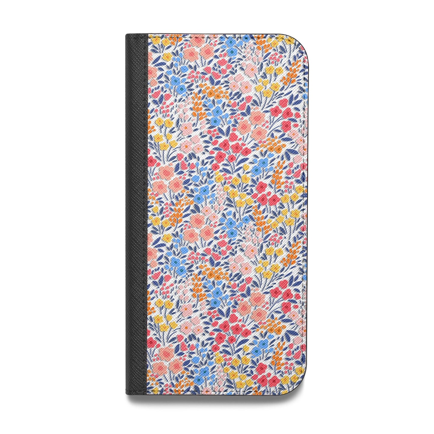 Small Flowers Vegan Leather Flip iPhone Case