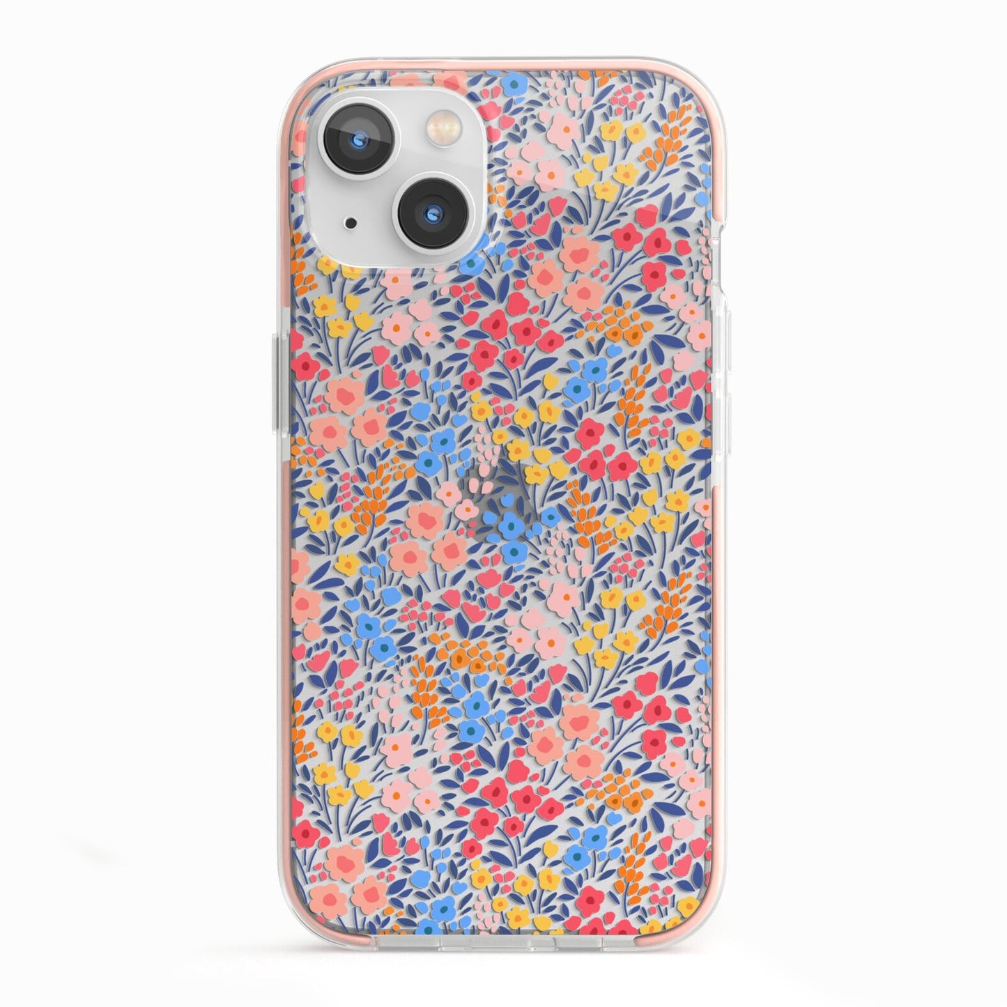 Small Flowers iPhone 13 TPU Impact Case with Pink Edges