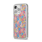 Small Flowers iPhone 14 Pro Max Clear Tough Case Silver Angled Image