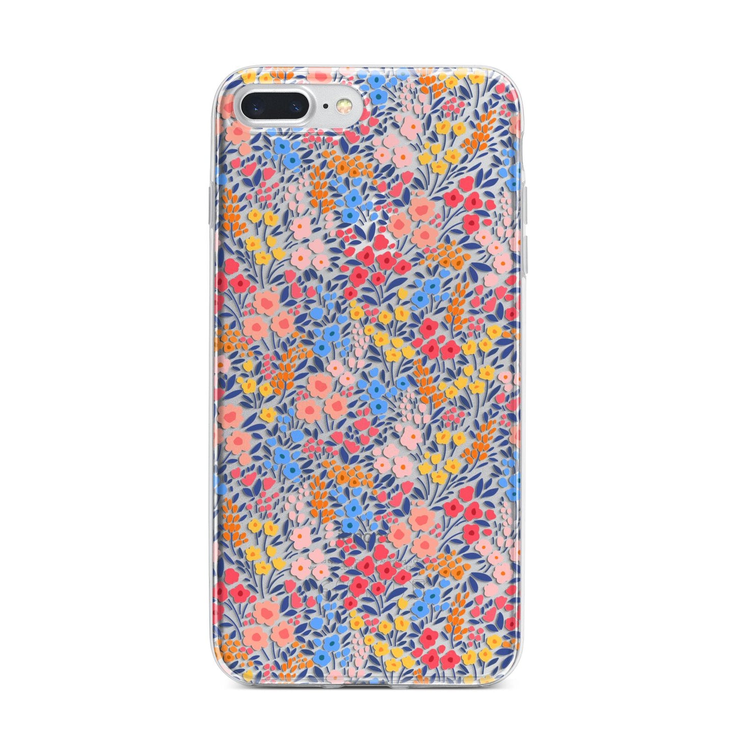 Small Flowers iPhone 7 Plus Bumper Case on Silver iPhone