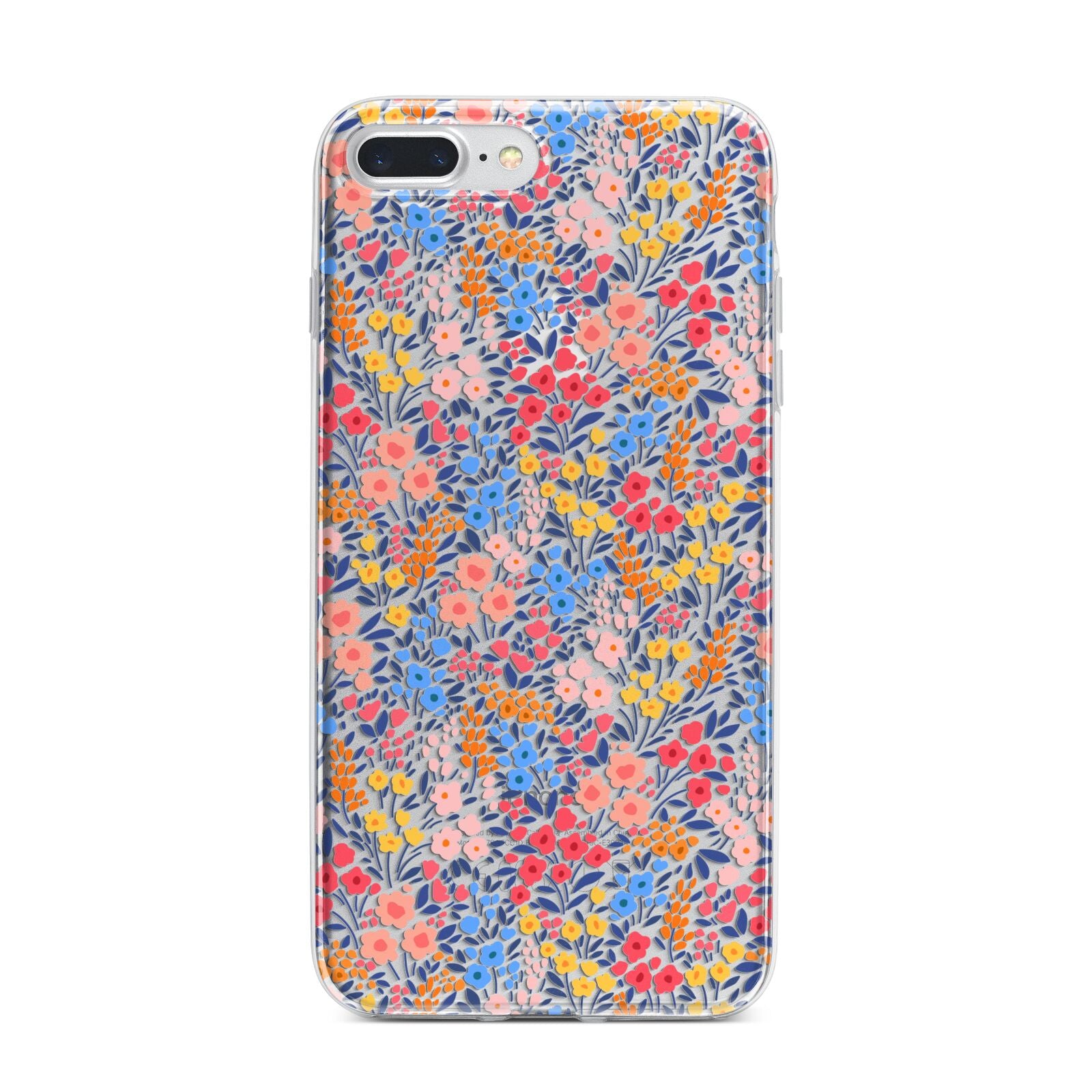 Small Flowers iPhone 7 Plus Bumper Case on Silver iPhone
