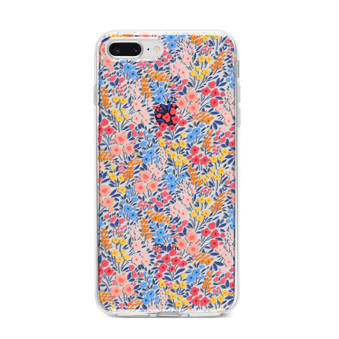 Small Flowers iPhone 8 Plus Bumper Case on Silver iPhone