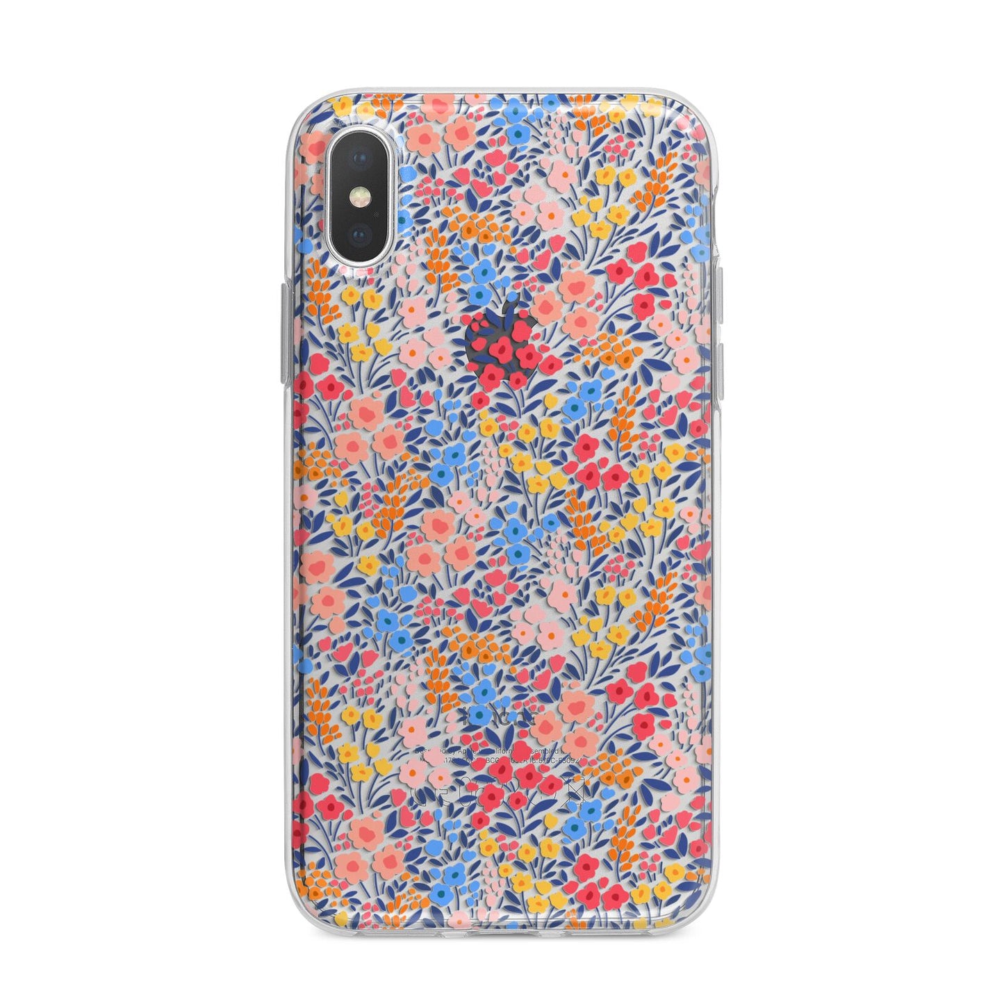 Small Flowers iPhone X Bumper Case on Silver iPhone Alternative Image 1