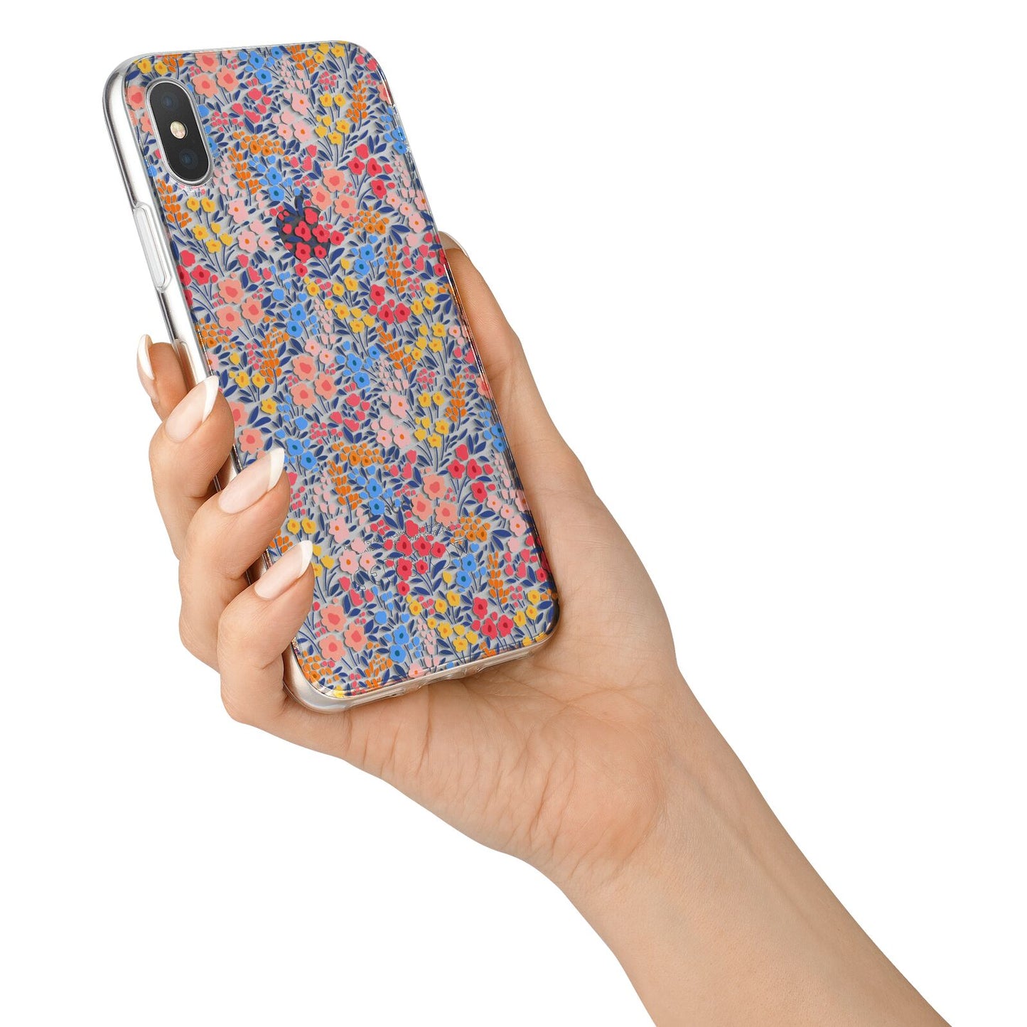 Small Flowers iPhone X Bumper Case on Silver iPhone Alternative Image 2