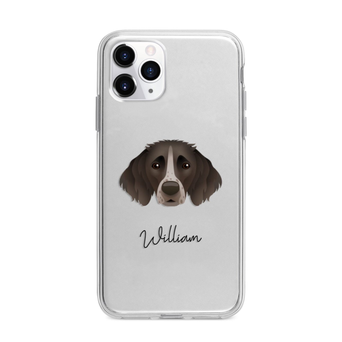Small Munsterlander Personalised Apple iPhone 11 Pro Max in Silver with Bumper Case