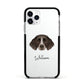 Small Munsterlander Personalised Apple iPhone 11 Pro in Silver with Black Impact Case