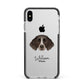 Small Munsterlander Personalised Apple iPhone Xs Max Impact Case Black Edge on Silver Phone