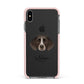 Small Munsterlander Personalised Apple iPhone Xs Max Impact Case Pink Edge on Black Phone
