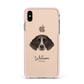 Small Munsterlander Personalised Apple iPhone Xs Max Impact Case Pink Edge on Gold Phone