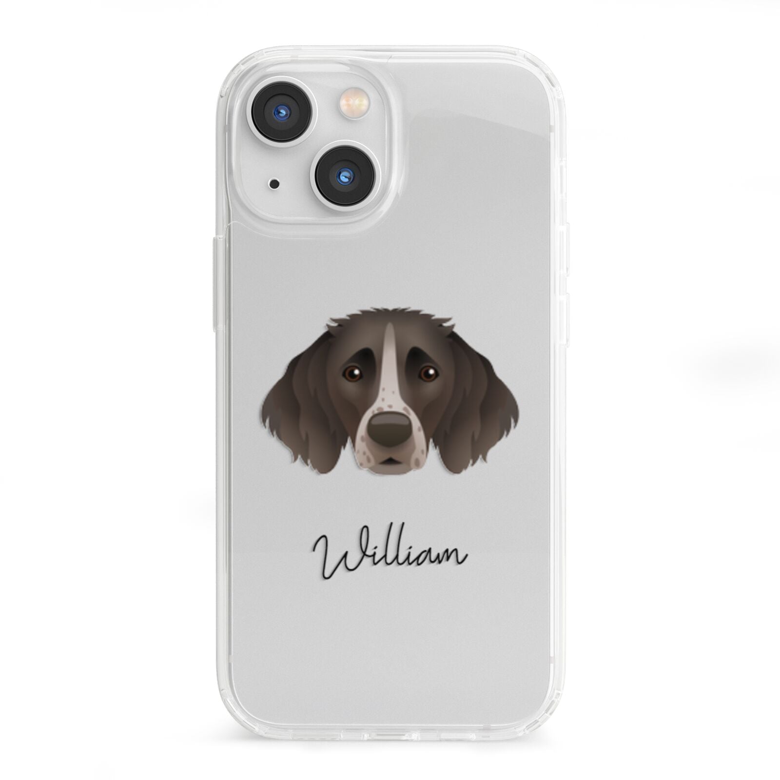 Small Munsterlander Personalised iPhone 13 Mini Clear Bumper Case