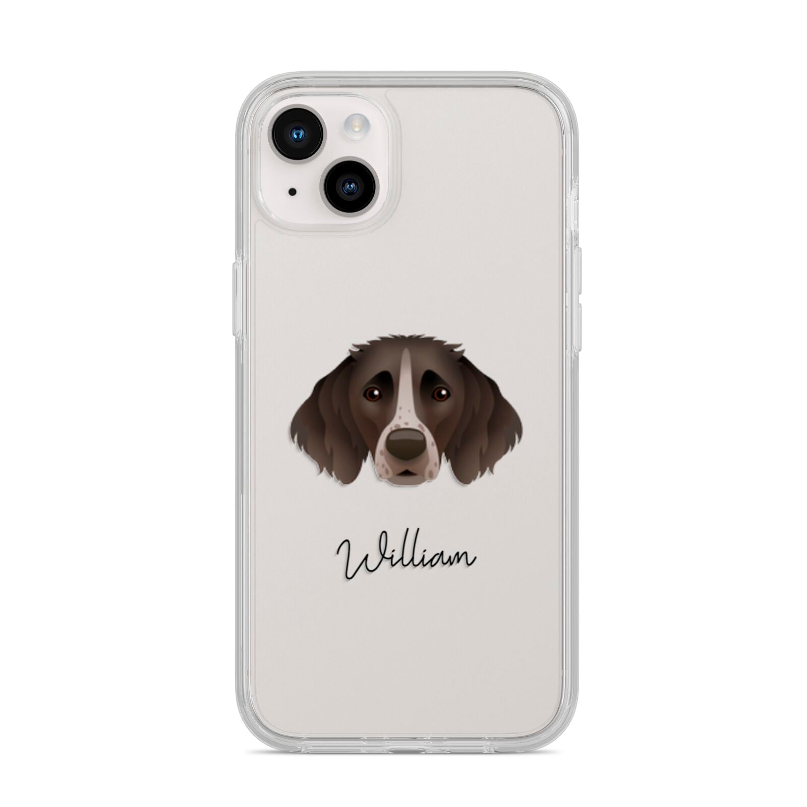 Small Munsterlander Personalised iPhone 14 Plus Clear Tough Case Starlight