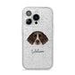 Small Munsterlander Personalised iPhone 14 Pro Glitter Tough Case Silver