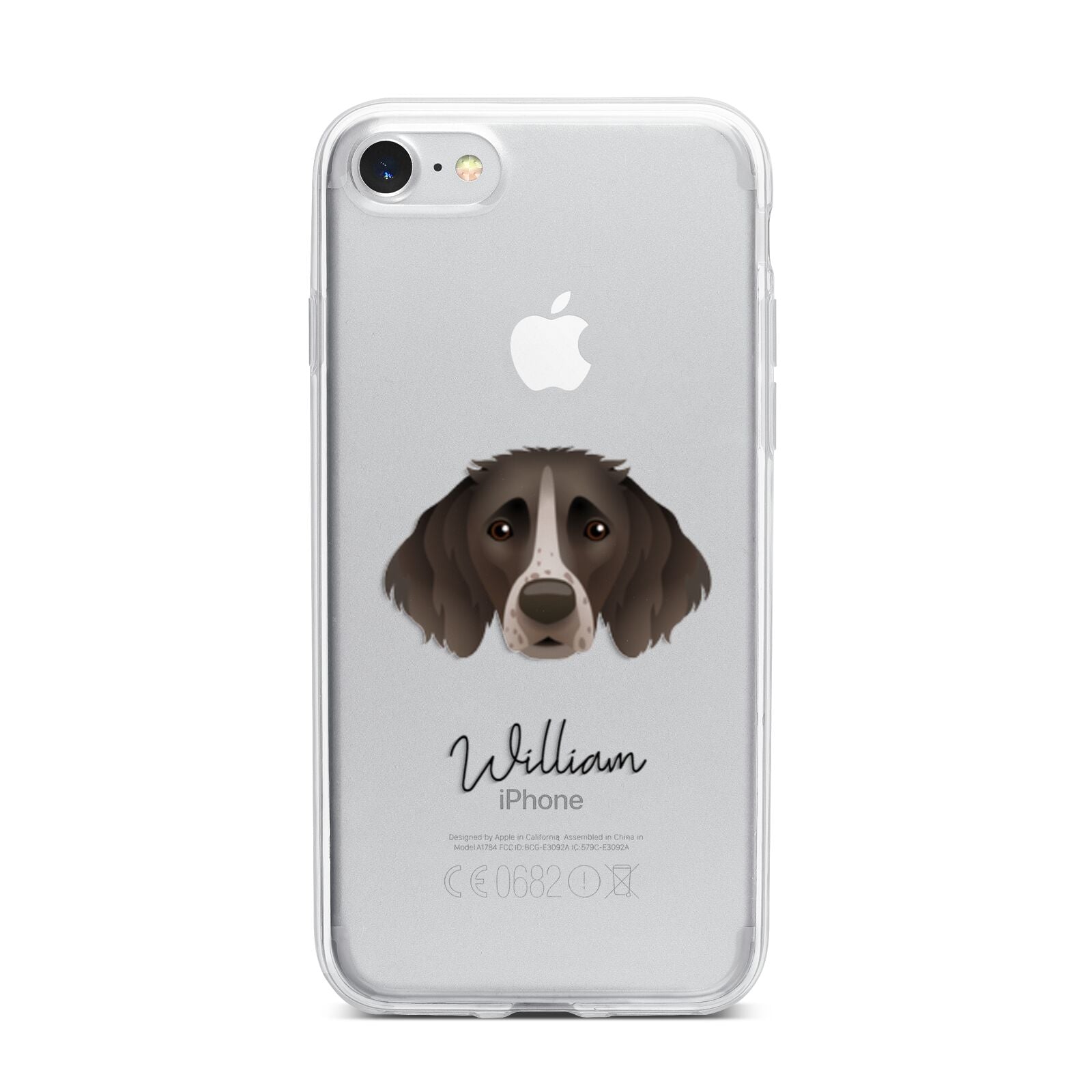 Small Munsterlander Personalised iPhone 7 Bumper Case on Silver iPhone