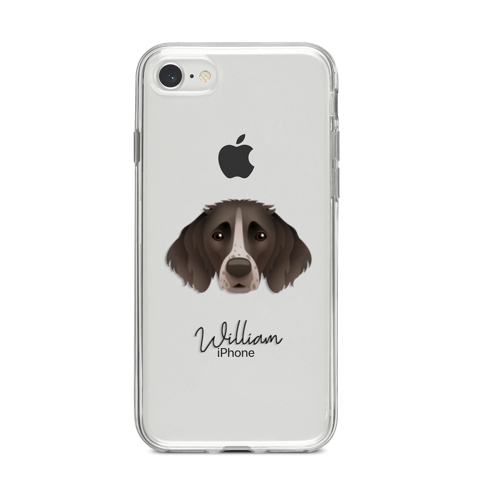 Small Munsterlander Personalised iPhone 8 Bumper Case on Silver iPhone
