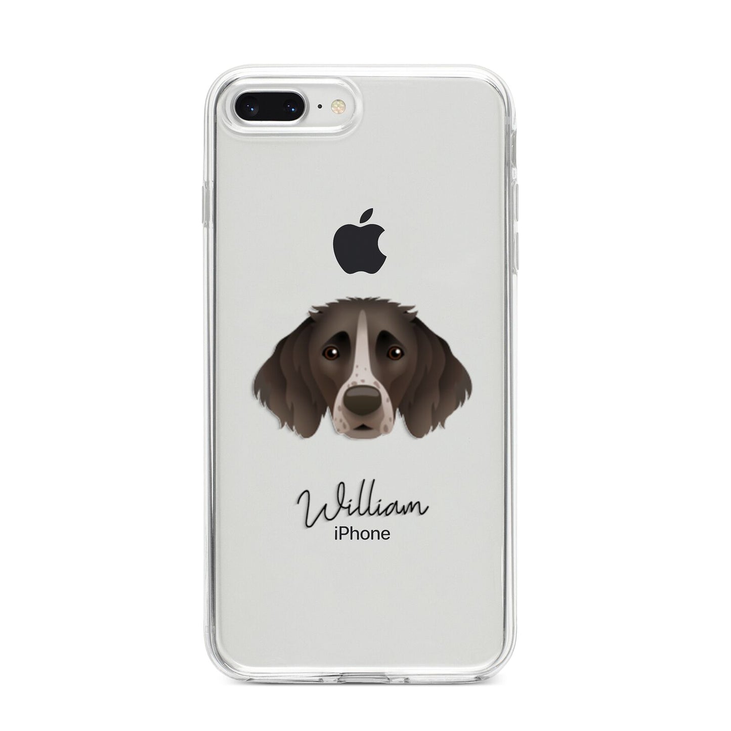 Small Munsterlander Personalised iPhone 8 Plus Bumper Case on Silver iPhone