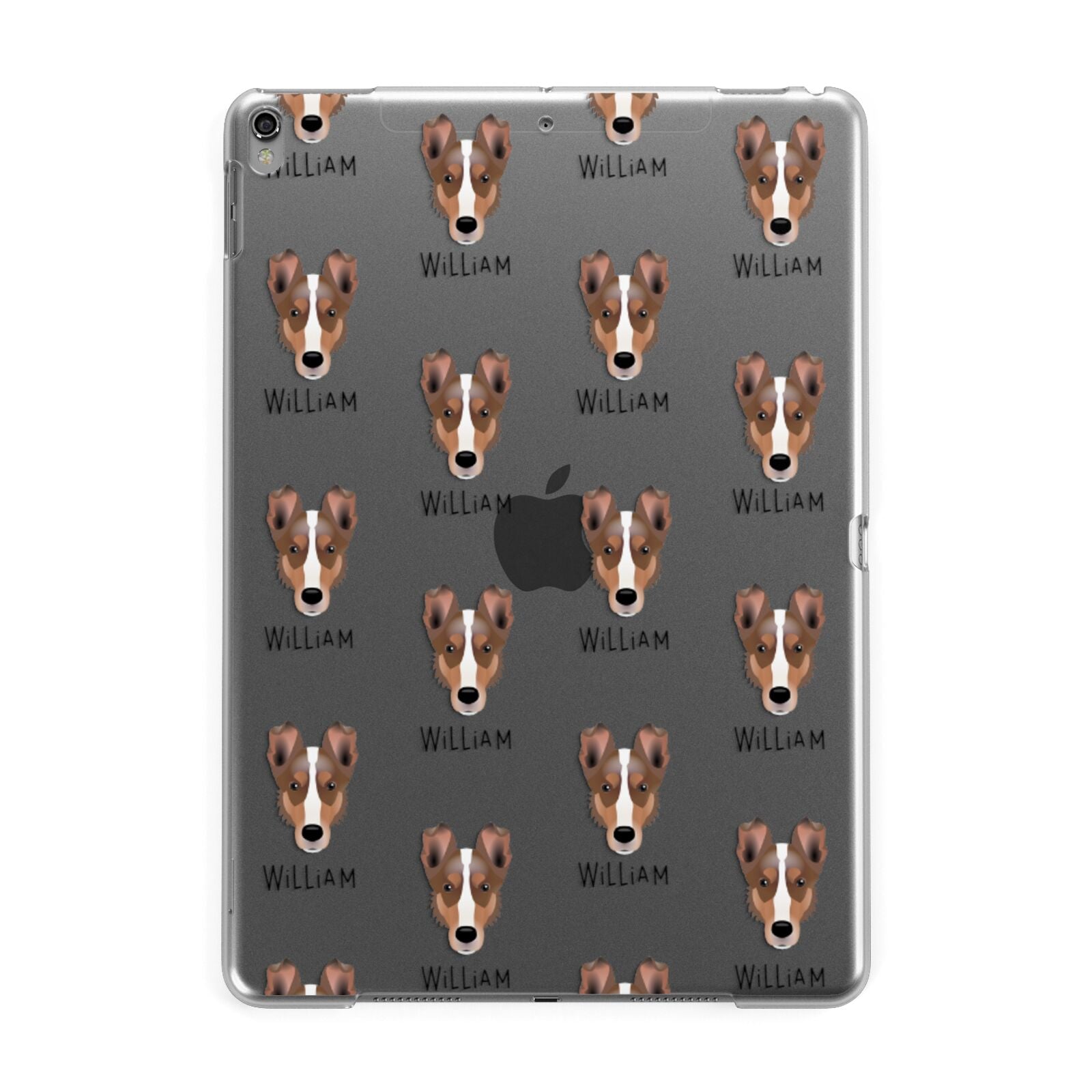 Smooth Collie Icon with Name Apple iPad Grey Case