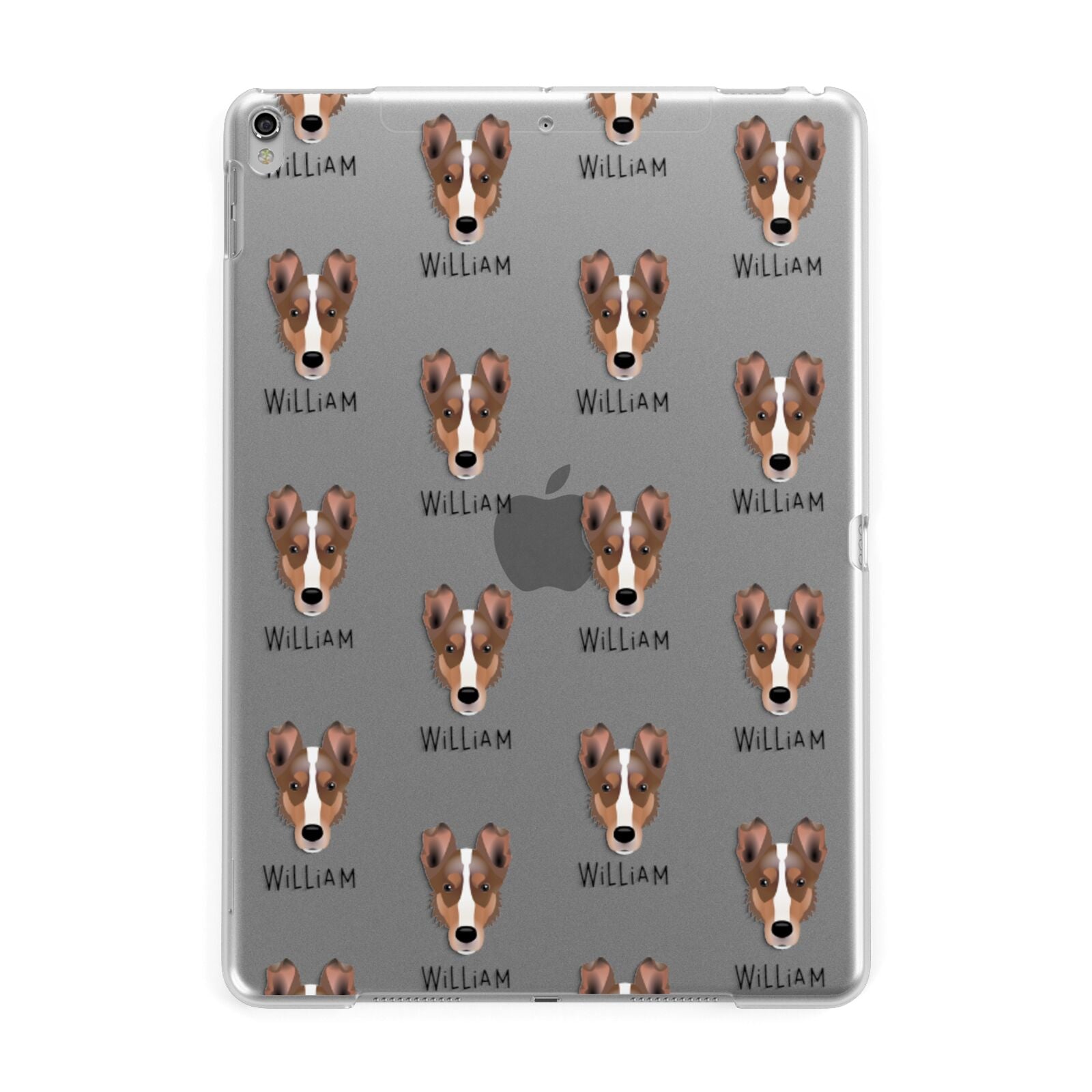 Smooth Collie Icon with Name Apple iPad Silver Case