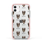 Smooth Collie Icon with Name Apple iPhone 11 in White with Pink Impact Case