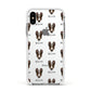 Smooth Collie Icon with Name Apple iPhone Xs Impact Case White Edge on Silver Phone
