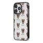 Smooth Collie Icon with Name iPhone 13 Pro Black Impact Case Side Angle on Silver phone