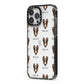 Smooth Collie Icon with Name iPhone 13 Pro Max Black Impact Case Side Angle on Silver phone