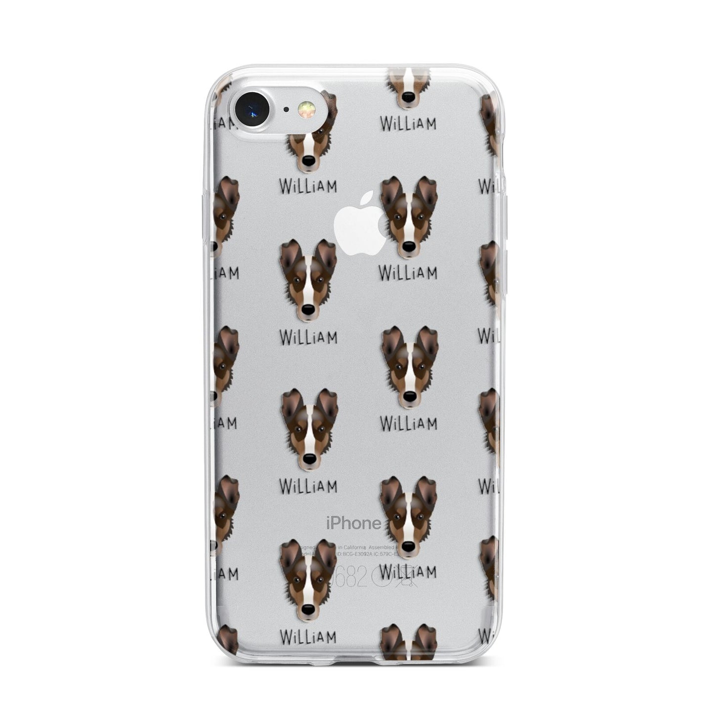 Smooth Collie Icon with Name iPhone 7 Bumper Case on Silver iPhone