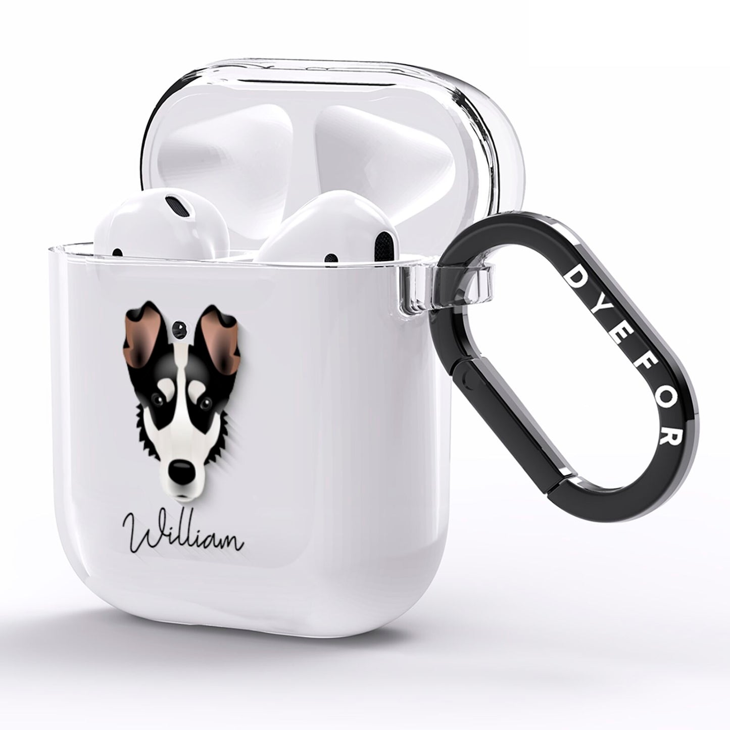 Smooth Collie Personalised AirPods Clear Case Side Image