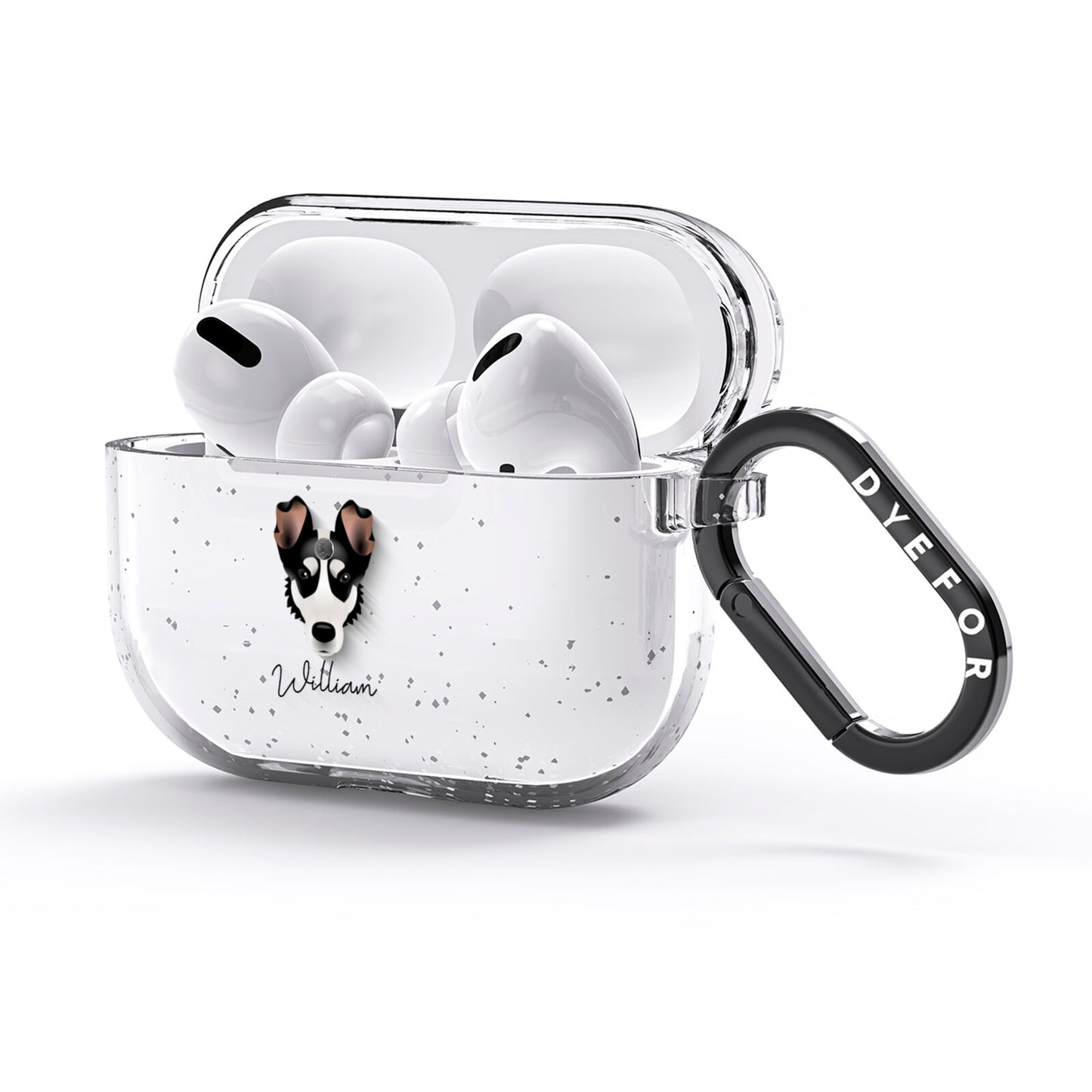 Smooth Collie Personalised AirPods Glitter Case 3rd Gen Side Image