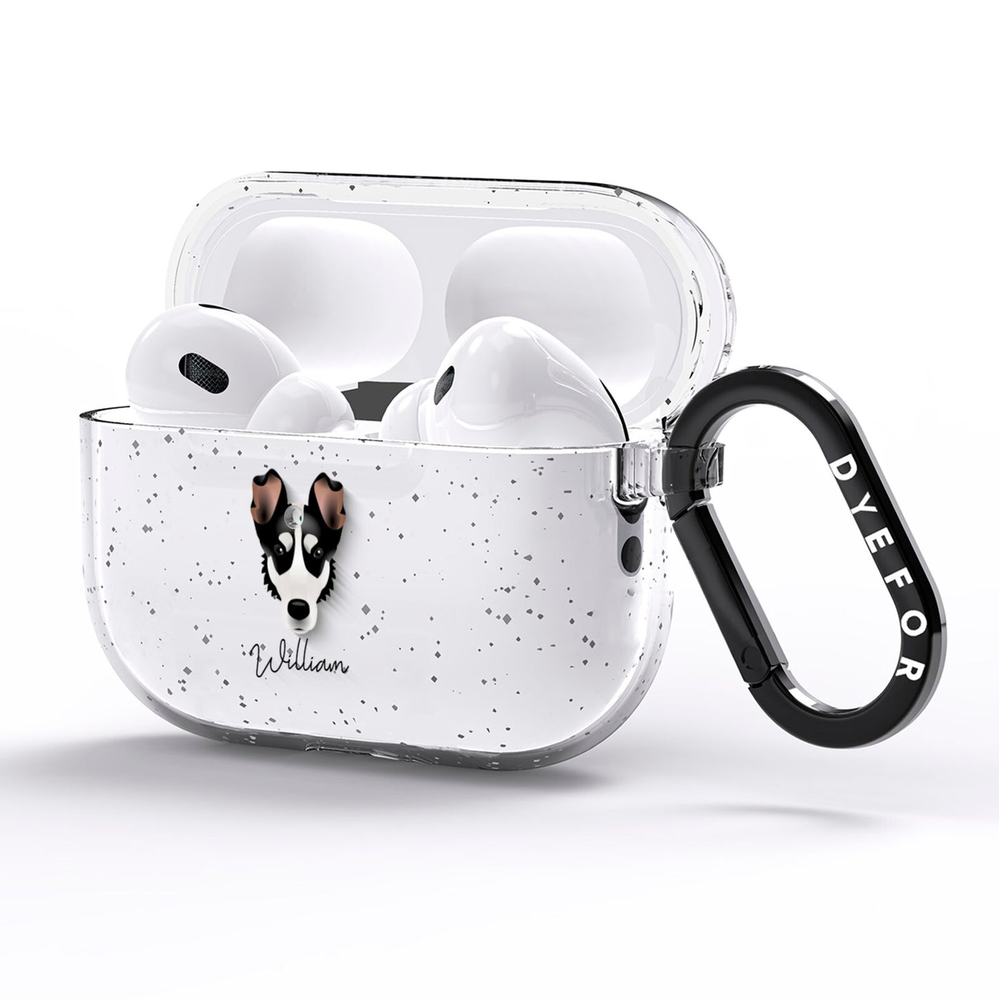 Smooth Collie Personalised AirPods Pro Glitter Case Side Image