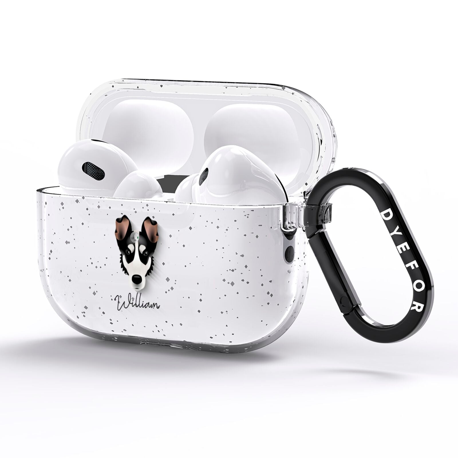 Smooth Collie Personalised AirPods Pro Glitter Case Side Image