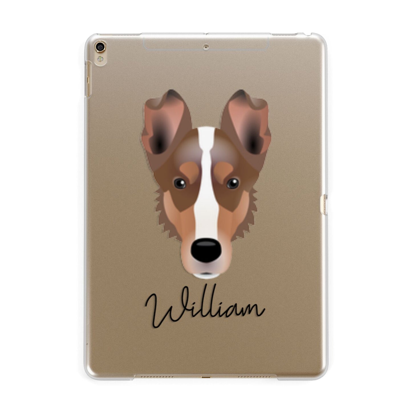Smooth Collie Personalised Apple iPad Gold Case